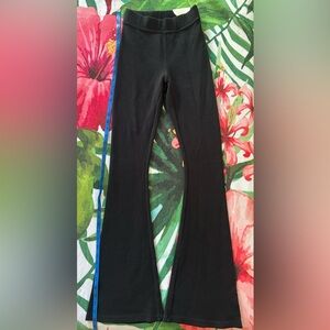 aerie Black Ribbed Flare Leggings